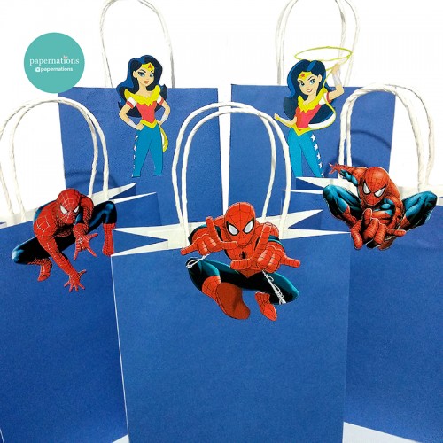 Wonder Woman / Spiderman Paper Bags